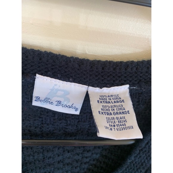 Bollie‎ Brooks Women Navy Blue Cable Knit Button Up Cardigan Sweater Extra Large - Picture 3 of 3